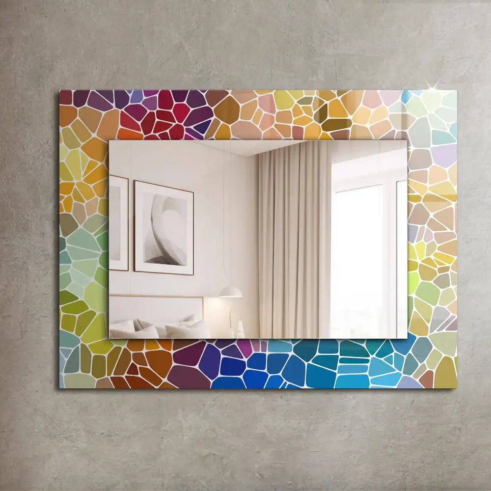 Specchio rettangolare decoro Mosaico astratto colorato