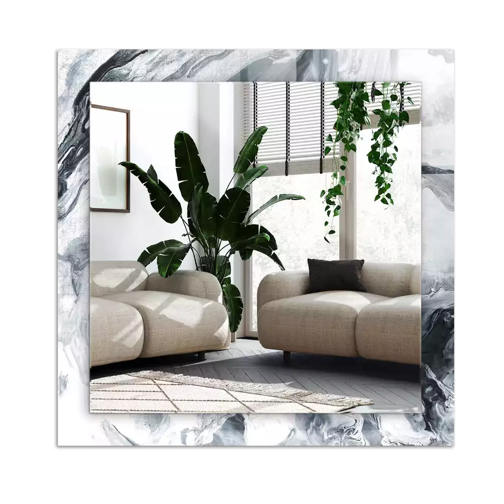 Specchio rettangolare con cornice stampata Composizione di pittura astratta