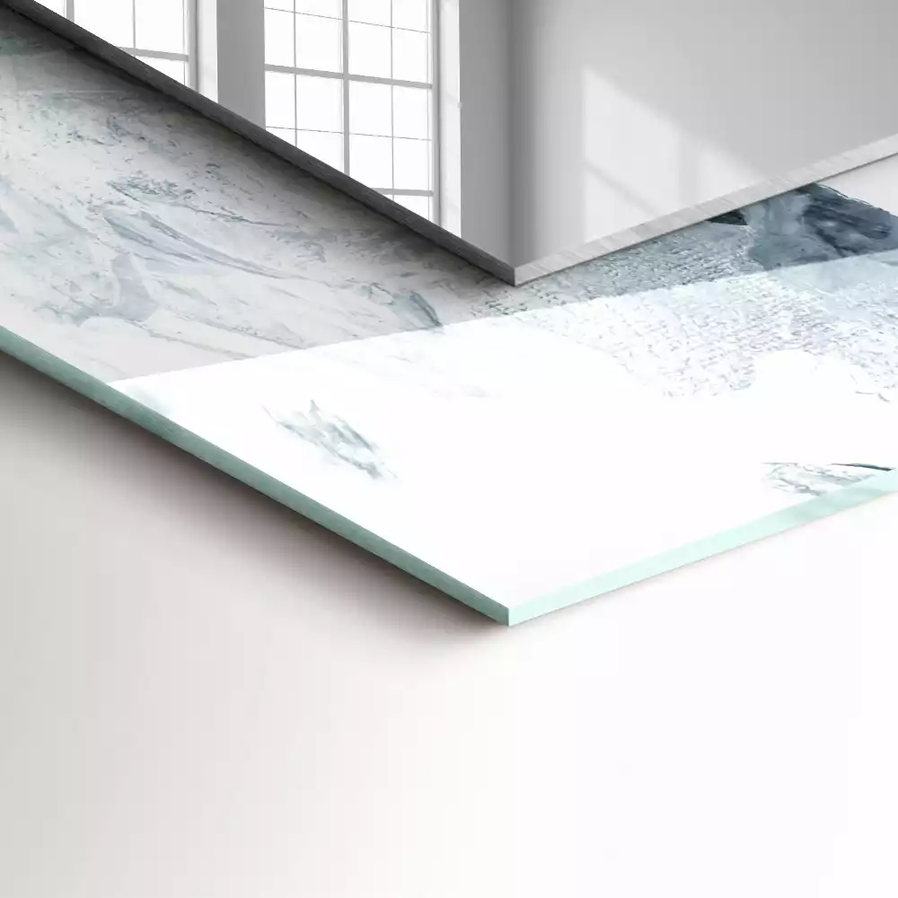 Specchio rettangolare con cornice stampata Composizione di pittura astratta
