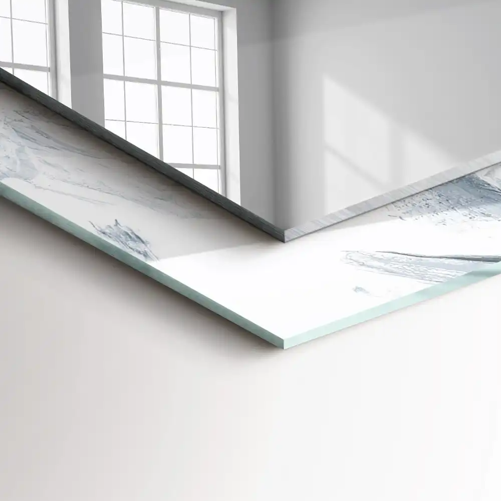 Specchio rettangolare con cornice stampata Composizione di pittura astratta