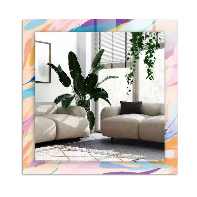 Specchio rettangolare stampato Tratti colorati astratti