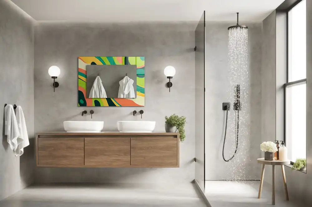 Specchio rettangolare decoro Motivi astratti colorati