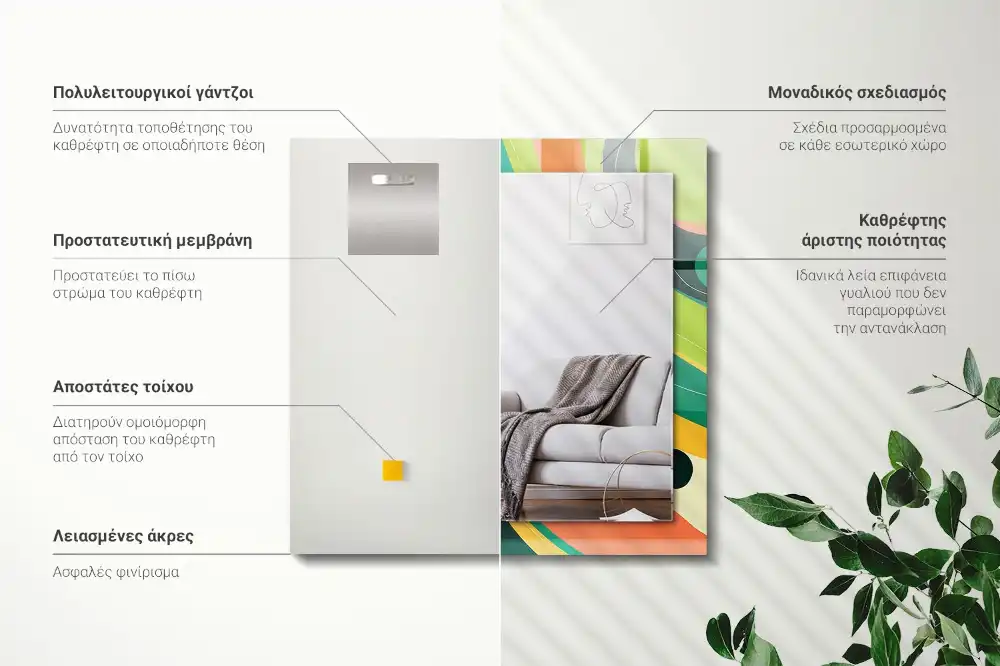 Specchio rettangolare decoro Motivi astratti colorati