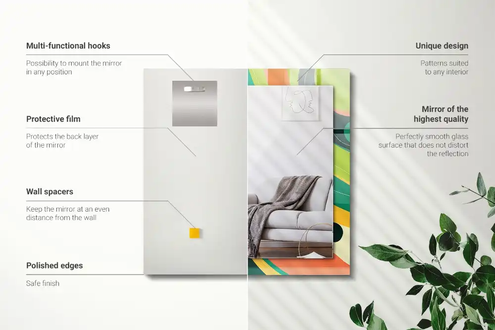 Specchio rettangolare decoro Motivi astratti colorati