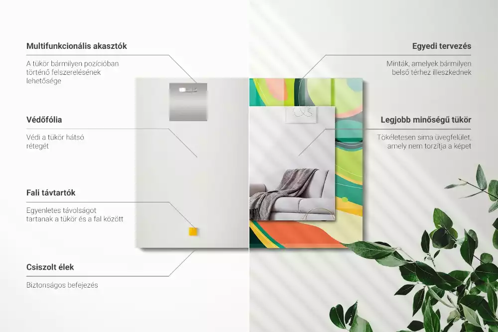 Specchio rettangolare decoro Motivi astratti colorati