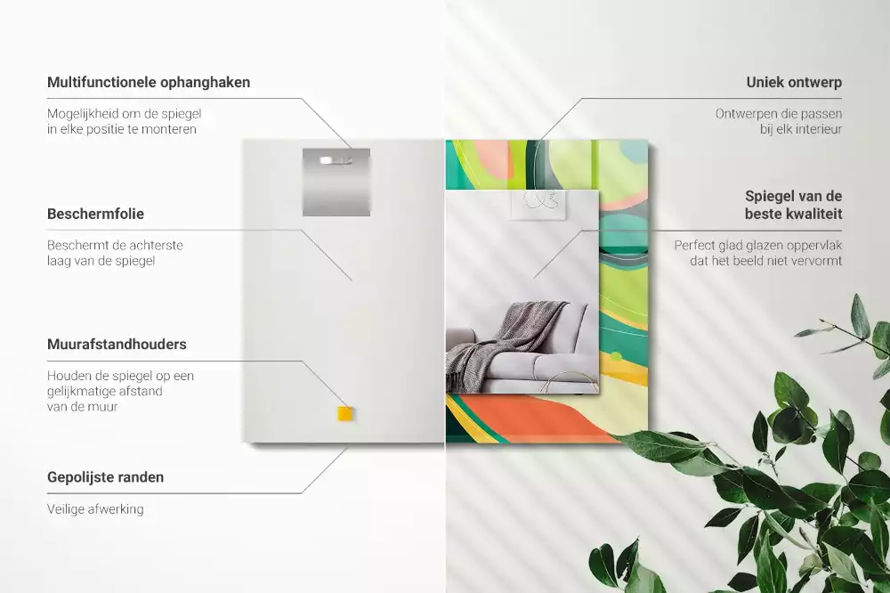 Specchio rettangolare decoro Motivi astratti colorati