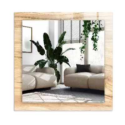 Specchio rettangolare con cornice stampata Texture della venatura del legno