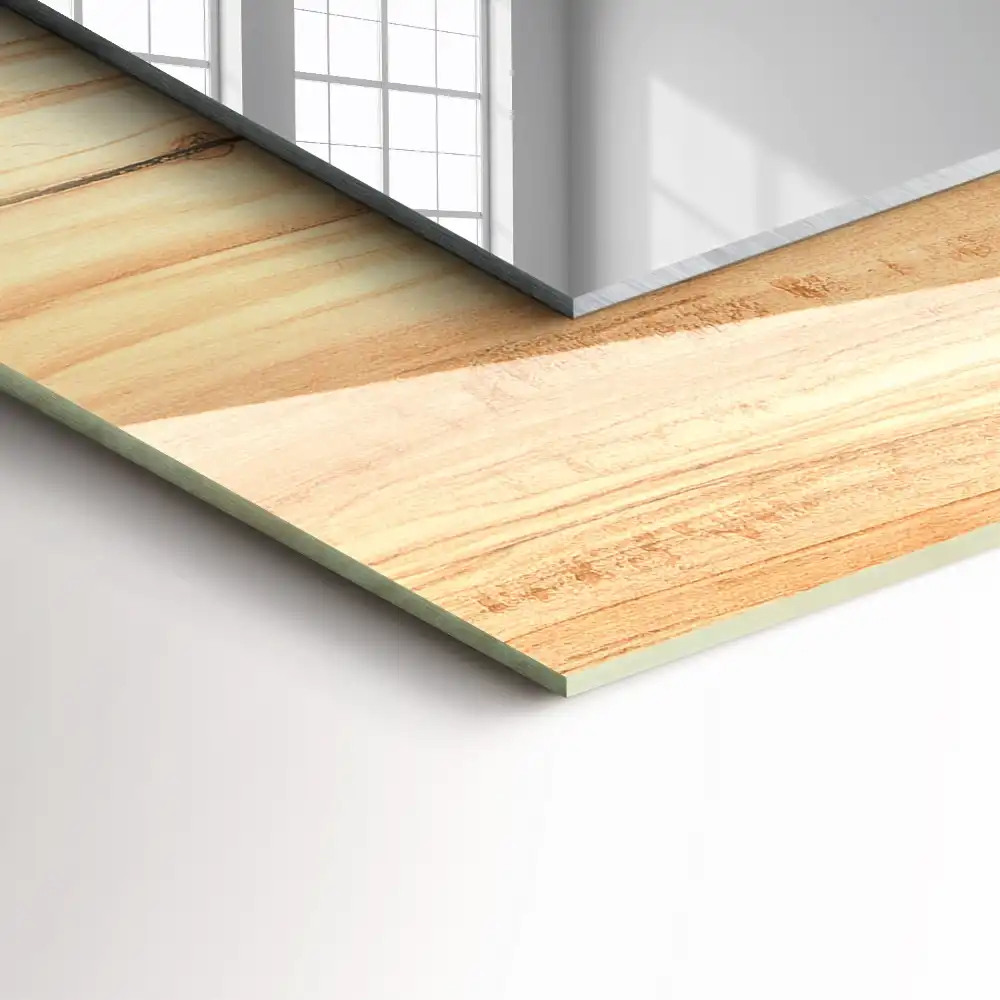 Specchio rettangolare con cornice stampata Texture della venatura del legno