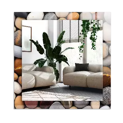 Specchio rettangolare stampato Pietre lisce colorate