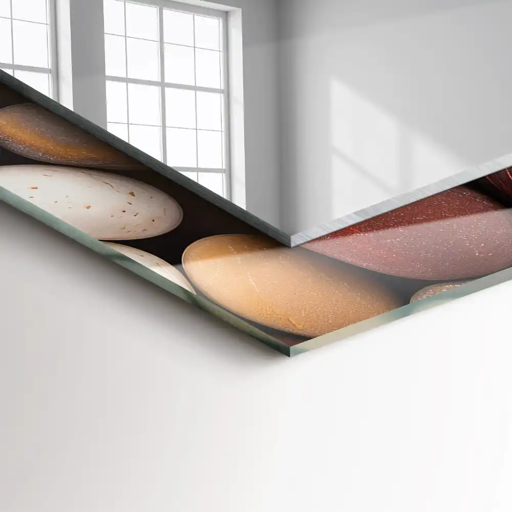 Specchio rettangolare stampato Pietre lisce colorate