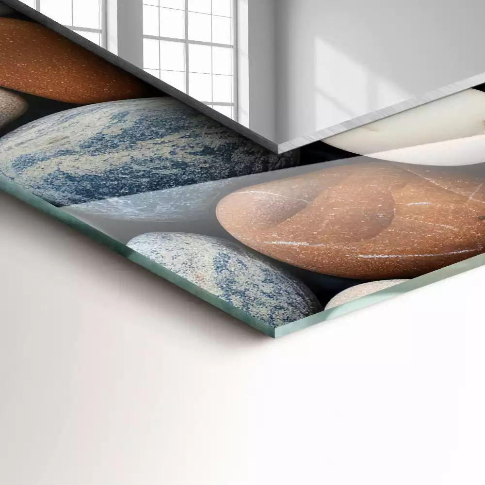 Specchio rettangolare decoro Pietre lisce colorate