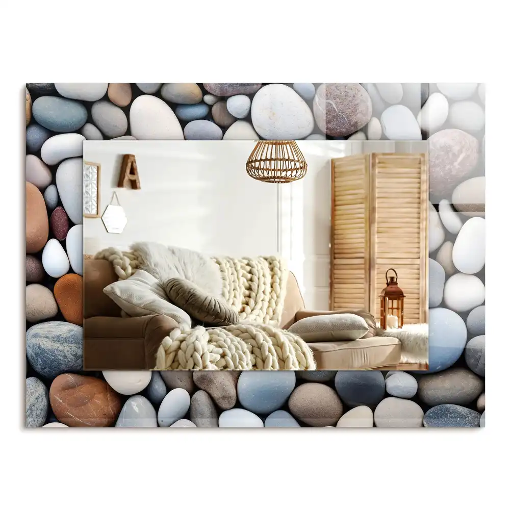 Specchio rettangolare decoro Pietre lisce colorate