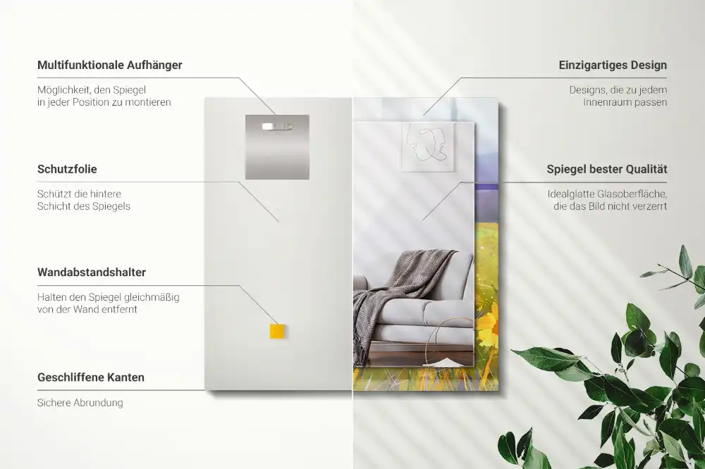 Specchio rettangolare stampato Campo di girasoli