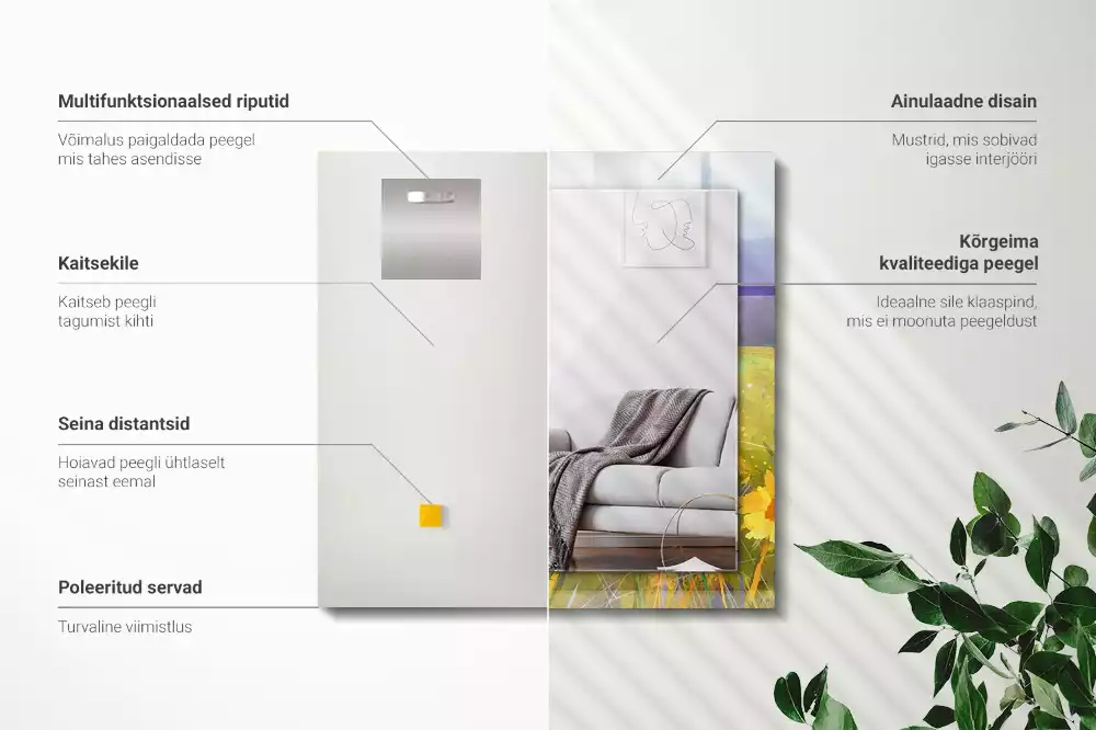 Specchio rettangolare stampato Campo di girasoli