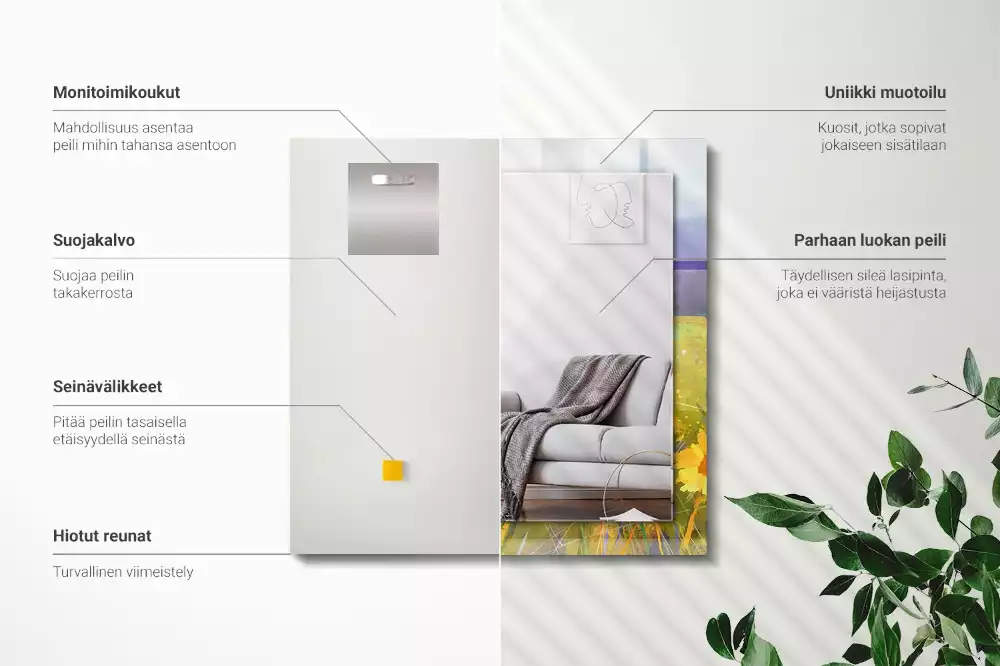 Specchio rettangolare stampato Campo di girasoli