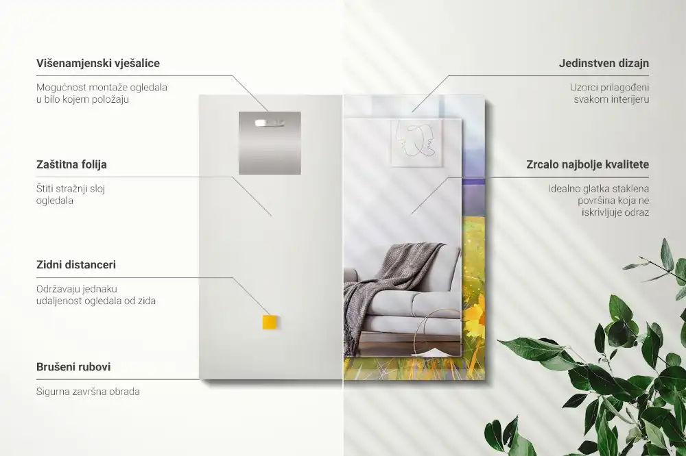 Specchio rettangolare stampato Campo di girasoli