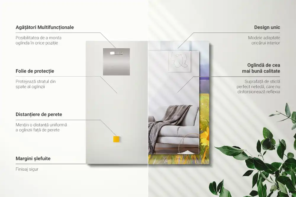 Specchio rettangolare stampato Campo di girasoli