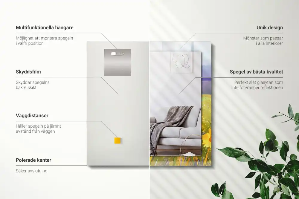 Specchio rettangolare stampato Campo di girasoli