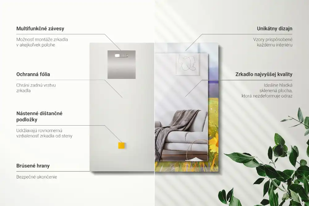 Specchio rettangolare stampato Campo di girasoli