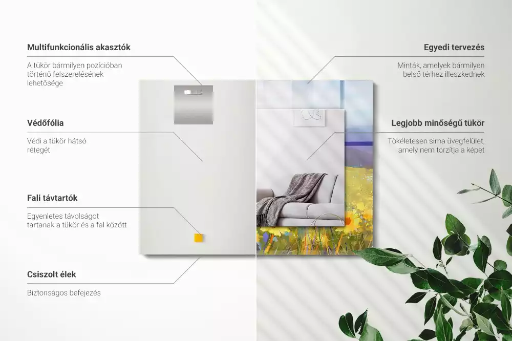 Specchio rettangolare stampato Campo di girasoli