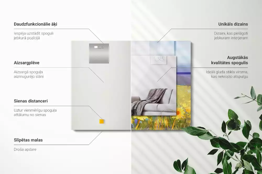 Specchio rettangolare stampato Campo di girasoli