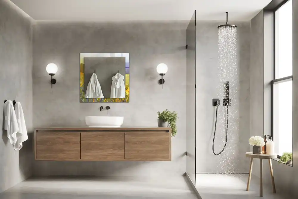 Specchio rettangolare stampato Campo di girasoli