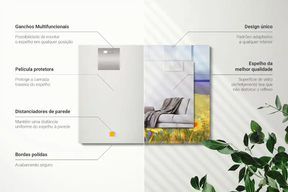 Specchio rettangolare stampato Campo di girasoli