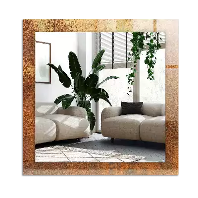 Specchio rettangolare decoro Lamiera arrugginita alla moda