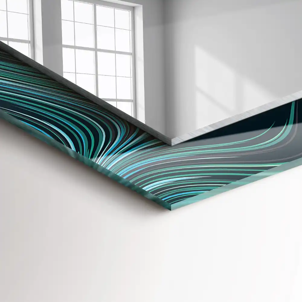 Specchio rettangolare stampato Motivi di linee astratte