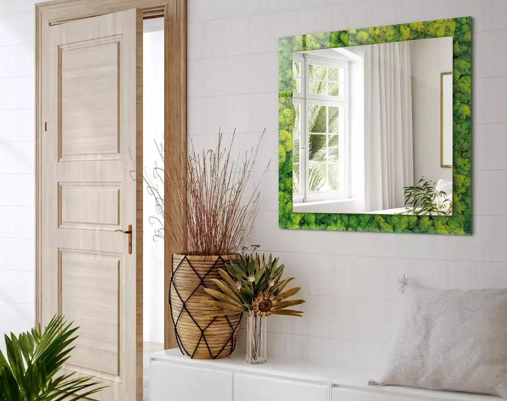 Specchio rettangolare decoro Muschio verde