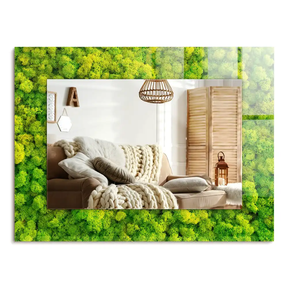 Specchio rettangolare decoro Muschio verde