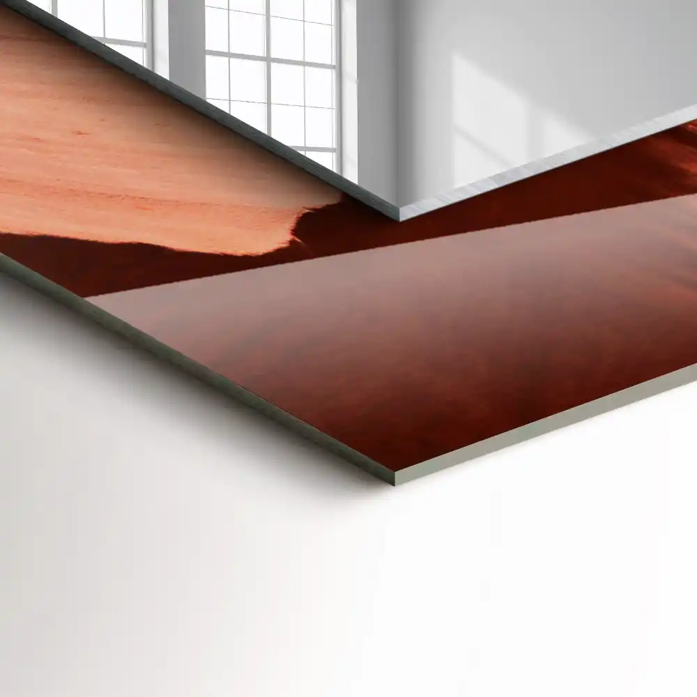 Specchio rettangolare con cornice stampata Rocce del canyon del deserto