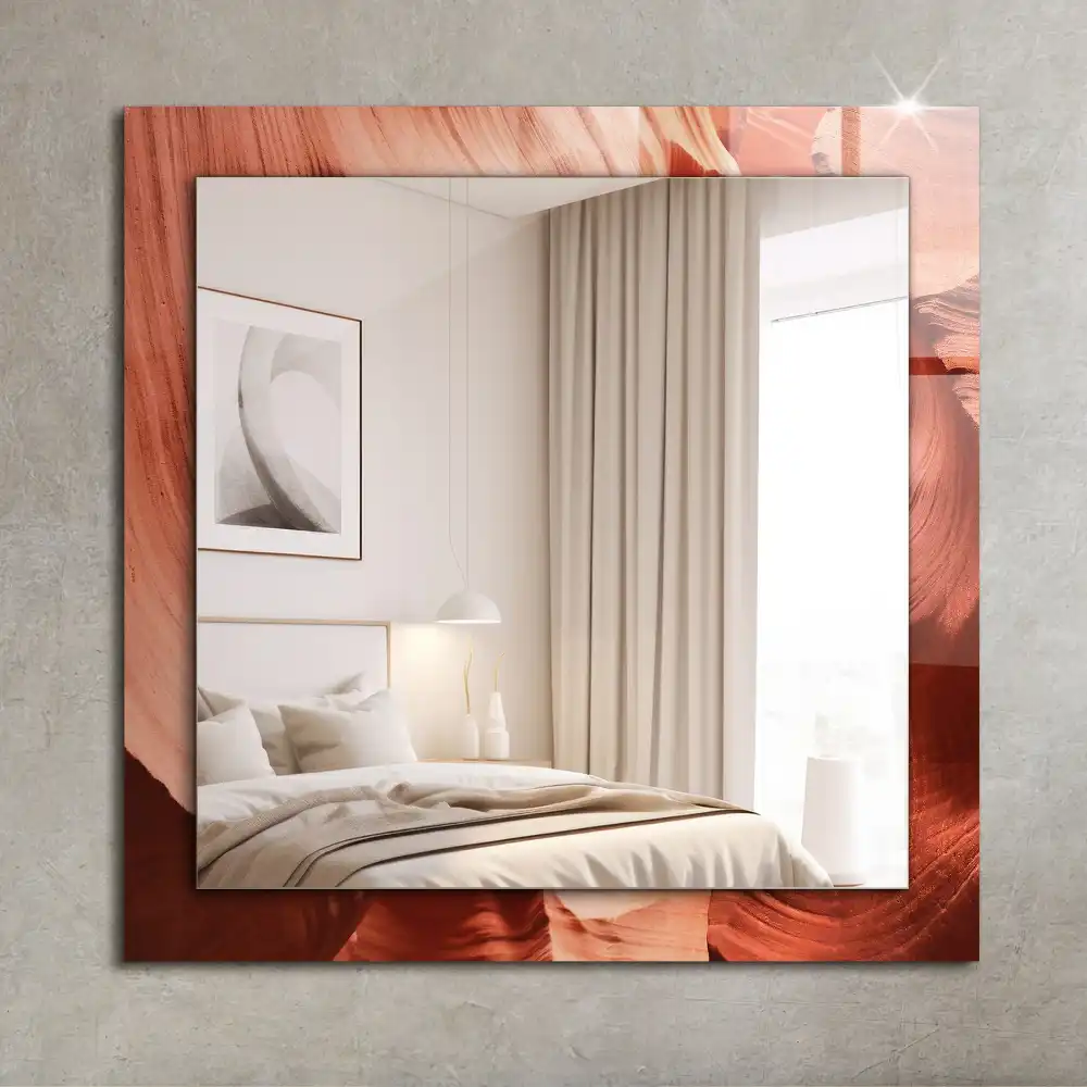 Specchio rettangolare con cornice stampata Rocce del canyon del deserto