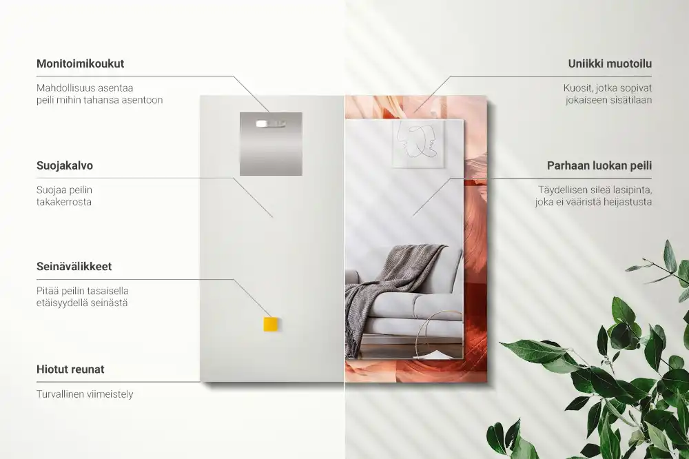 Specchio rettangolare con cornice stampata Rocce del canyon del deserto