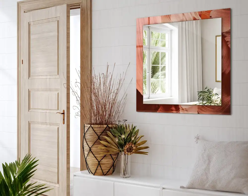 Specchio rettangolare con cornice stampata Rocce del canyon del deserto