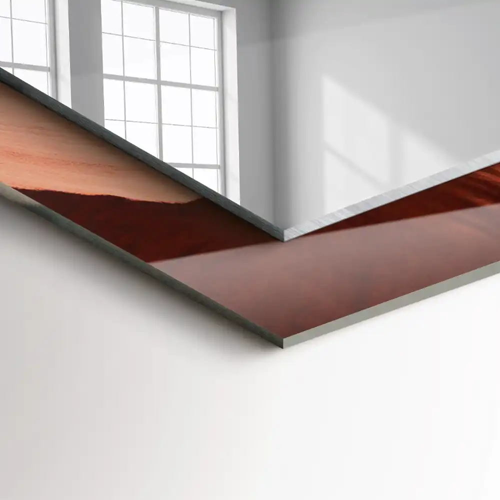 Specchio rettangolare con cornice stampata Rocce del canyon del deserto