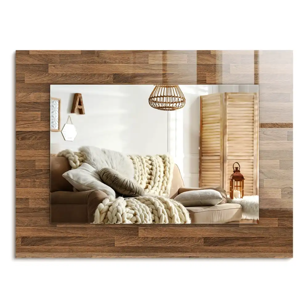 Specchio rettangolare decoro Pannelli di legno