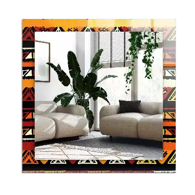 Specchio rettangolare con cornice stampata Motivo etnico colorato