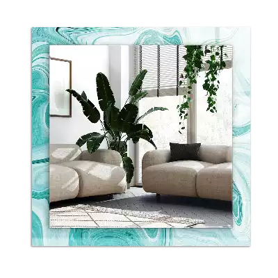 Specchio rettangolare stampato Motivo astratto in marmo