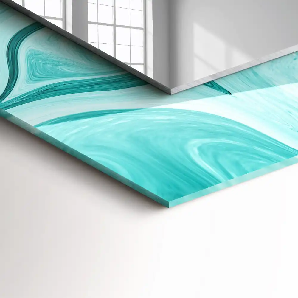 Specchio rettangolare stampato Motivo astratto in marmo