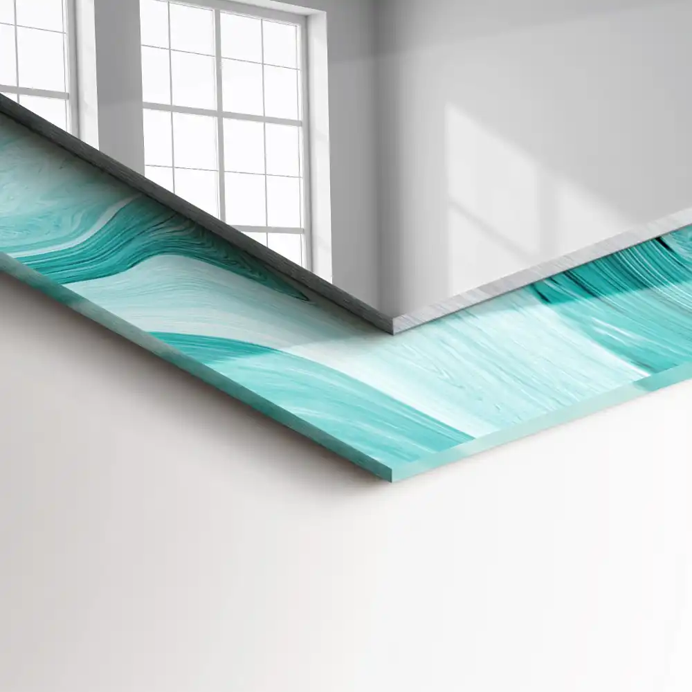 Specchio rettangolare stampato Motivo astratto in marmo