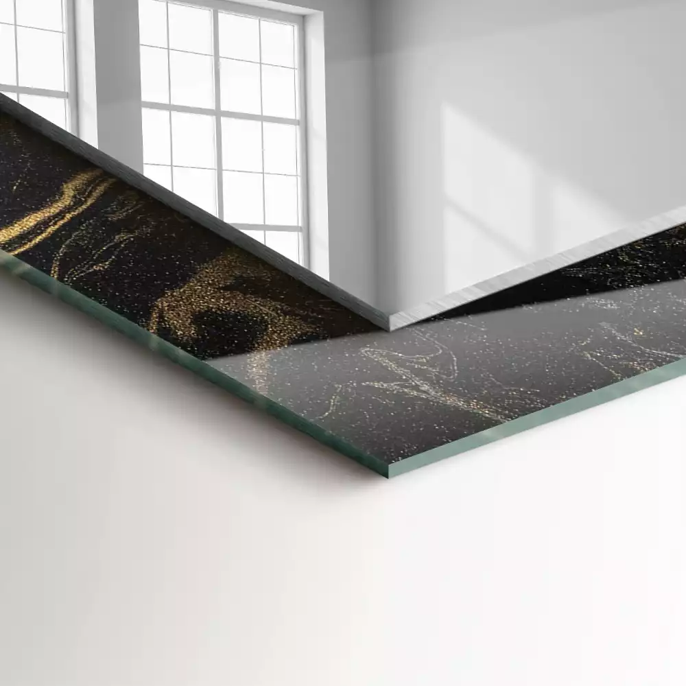 Specchio rettangolare stampato Motivo astratto in marmo