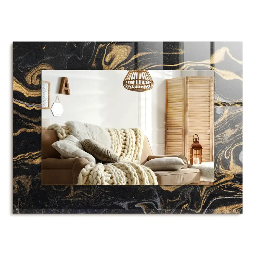 Specchio rettangolare stampato Motivo astratto in marmo