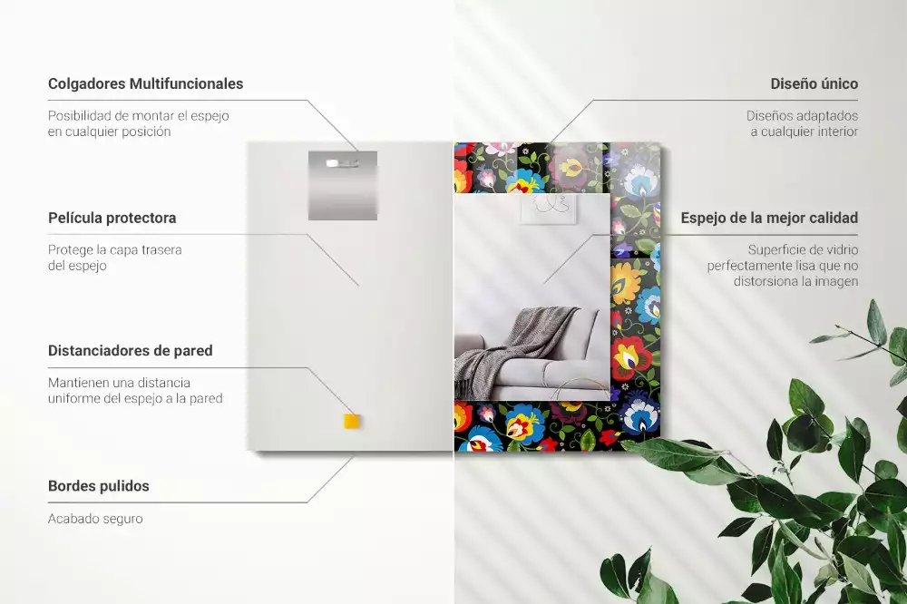 Specchio rettangolare decoro Modelli popolari colorati