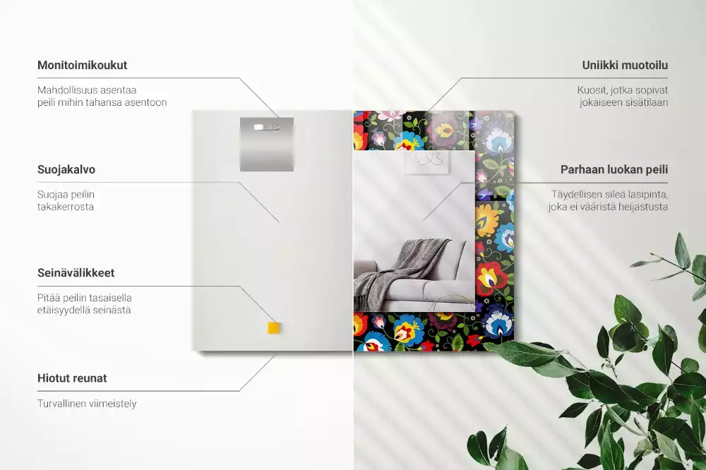 Specchio rettangolare decoro Modelli popolari colorati