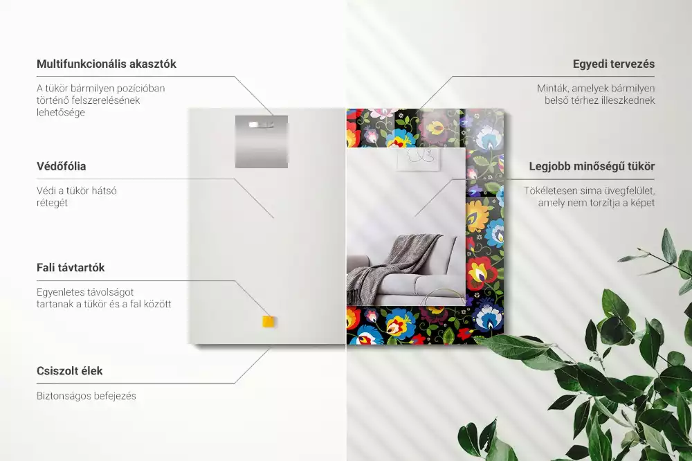 Specchio rettangolare decoro Modelli popolari colorati