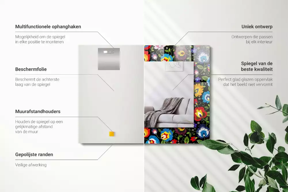 Specchio rettangolare decoro Modelli popolari colorati