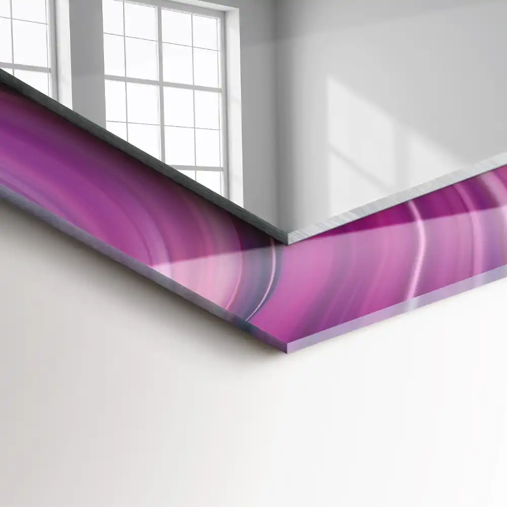 Specchio rettangolare con cornice stampata Onde astratte colorate