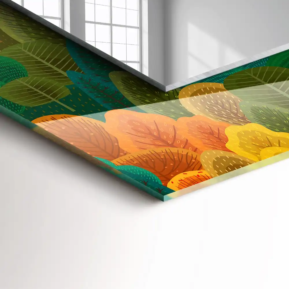 Specchio rettangolare decoro Alberi autunnali