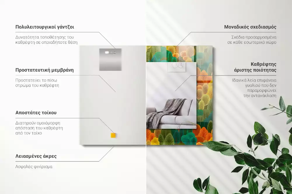 Specchio rettangolare decoro Alberi autunnali